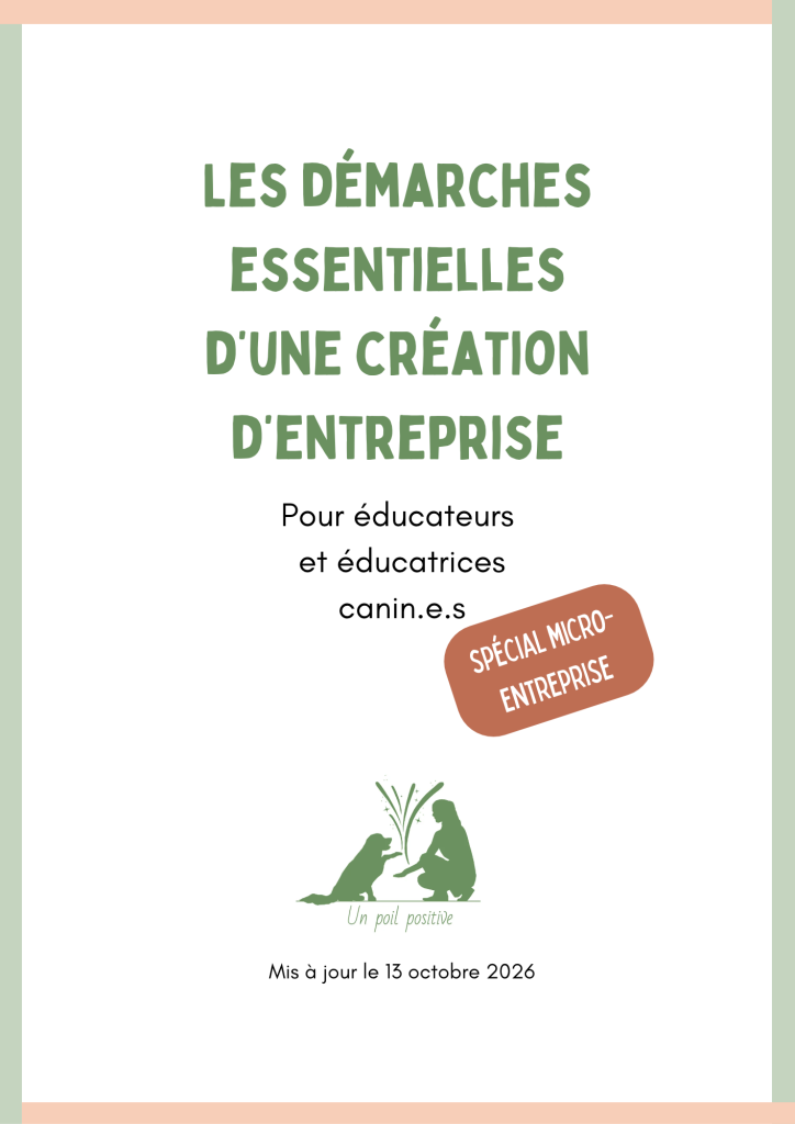 Couverture e-book Les démarches essentielles d'une création d'entreprise pour éducateurs canin.